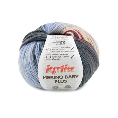 Merino Baby Plus 216 Aubergine-groenblauw-hemelsblauw-zandgeel