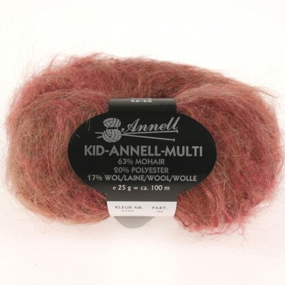 KID-ANNELL-MULTI 3195 Roodbruin-groen-mauve