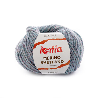 Merino Shetland 105 Waterblauw-veelkleurig