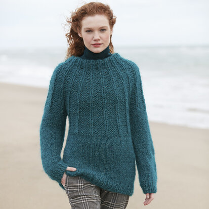 Ingenua Tweed 108 Blauwgroen-flessegroen-Camel