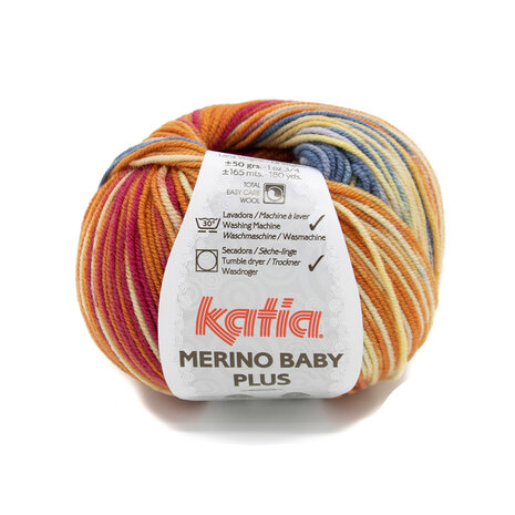 Merino Baby Plus 219 Oranje-blauw-pistache