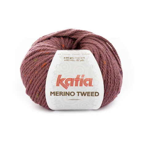 Merino Tweed 412 Donkerroze