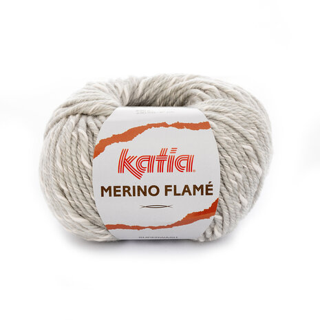 7 bollen Merino Flamé 106 Parelmoer lichtgrijs-Ecru