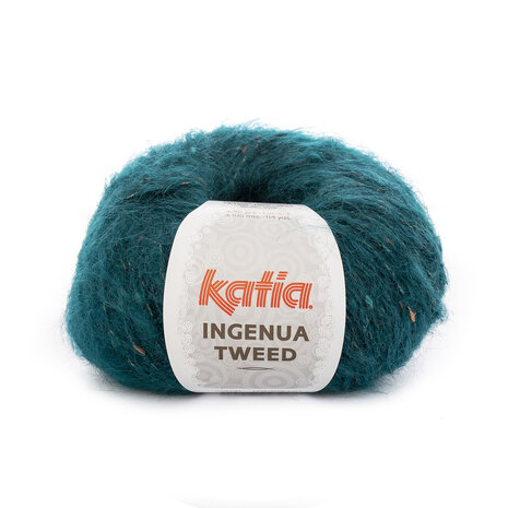 Ingenua Tweed 108 Blauwgroen-flessegroen-Camel